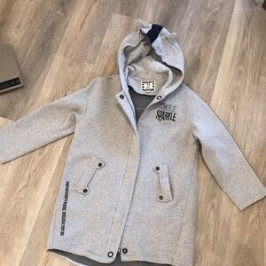 thick cotton grey long hoodie cat hat